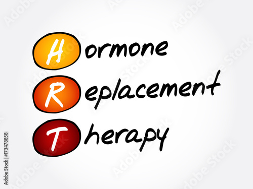 HRT - Hormone Replacement Therapy, acronym health concept background