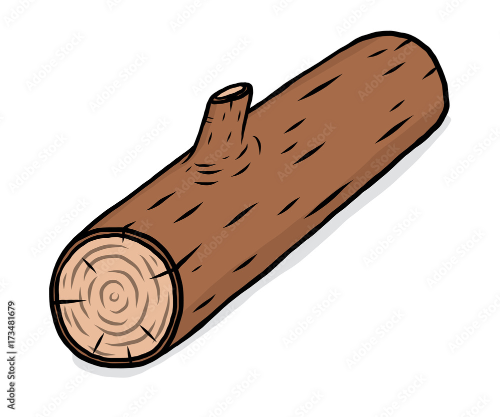 wooden log / cartoon vector and illustration, hand drawn style