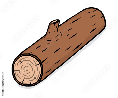 wooden log / cartoon vector and illustration, hand drawn style, isolated on white background.