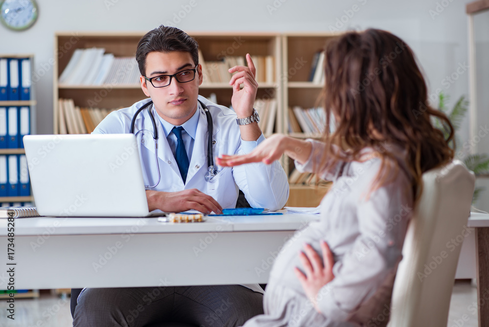 Pregnant woman visiting doctor for consultation Pregnant woman visiting doctor for consultation