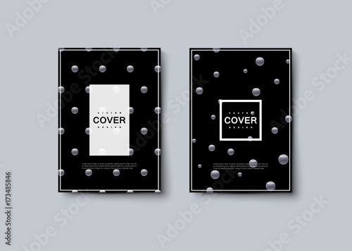 Luxury black cover design with metallic painted circles.