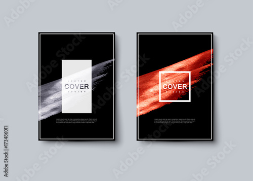 Luxury black covers with metallic painted texture.