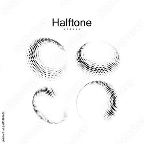 Halftone 3d circular shapes collection