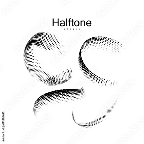 Halftone 3d circular shapes collection