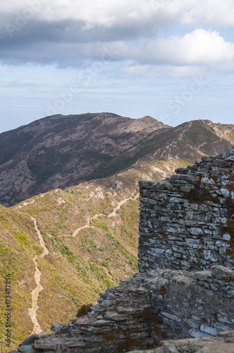 Corsica  03 09 2017  vista della Torre di Seneca  antica torre genovese del XVI secolo nel cuore del Capo Corso  costruita come torre di guardia  monumento storico dal 1840