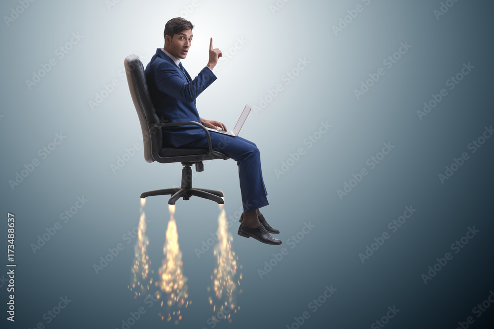 Businessman in career progression concept Businessman in career progression concept