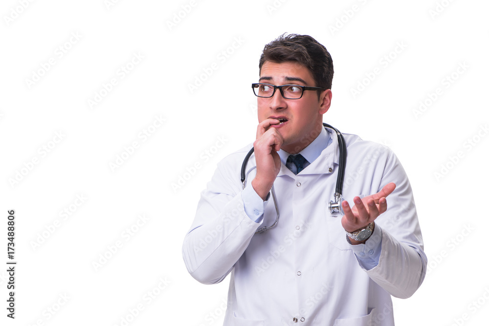 Young male doctor isolated on white background Young male doctor isolated on white background