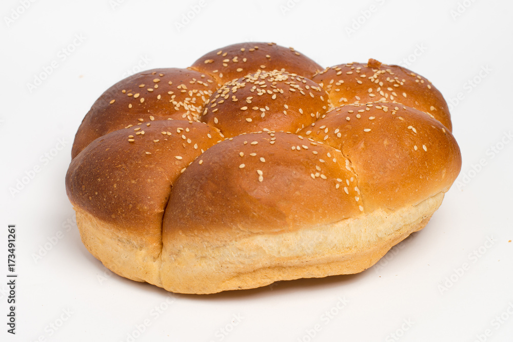 tasty rye bread, isolated on white.