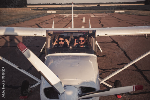 Couple in aircraft