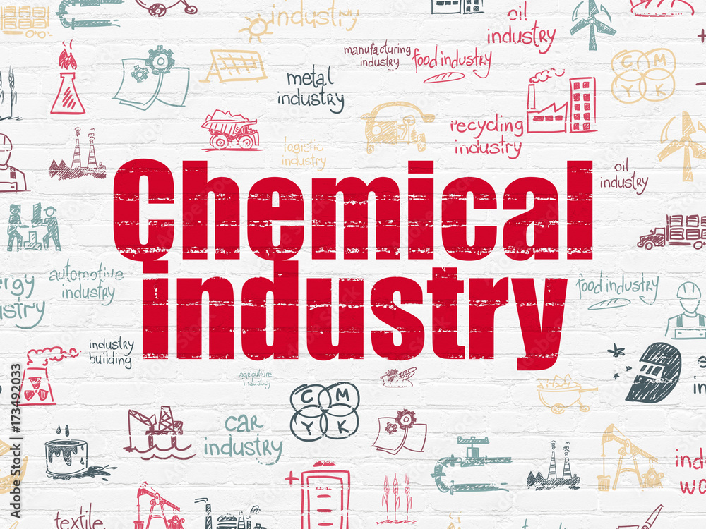 Fototapeta premium Manufacuring concept: Chemical Industry on wall background