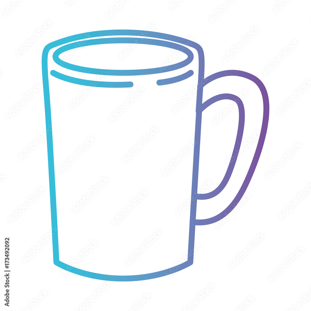 tubular mug of coffee with handle gradient color silhouette from blue to purple vector illustration tubular mug of coffee with handle gradient color silhouette from blue to purple vector illustration