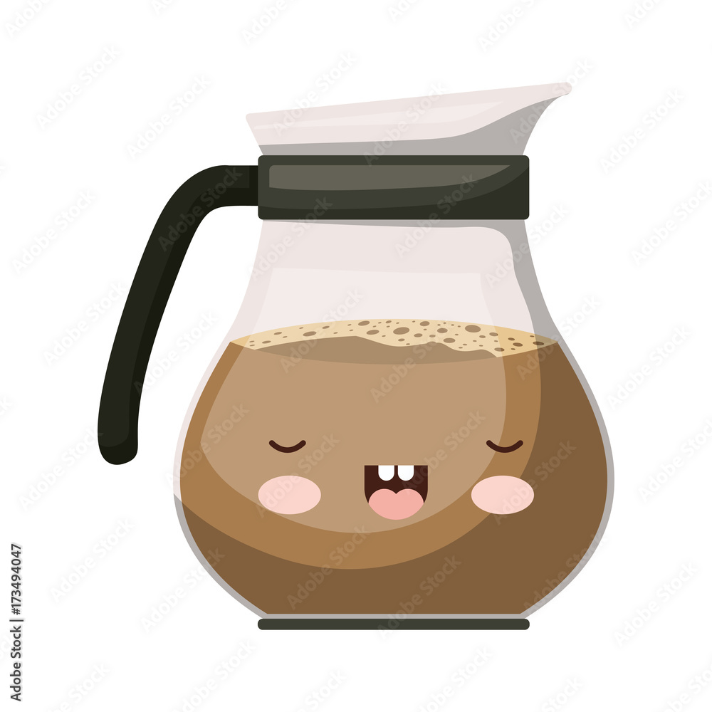 rounded glass jar of coffee with handle colorful kawaii silhouette vector illustration rounded glass jar of coffee with handle colorful kawaii silhouette vector illustration