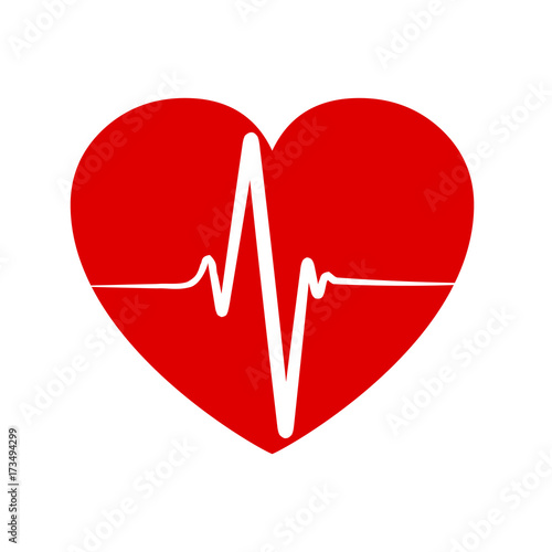 Pulse in heart - stock vector