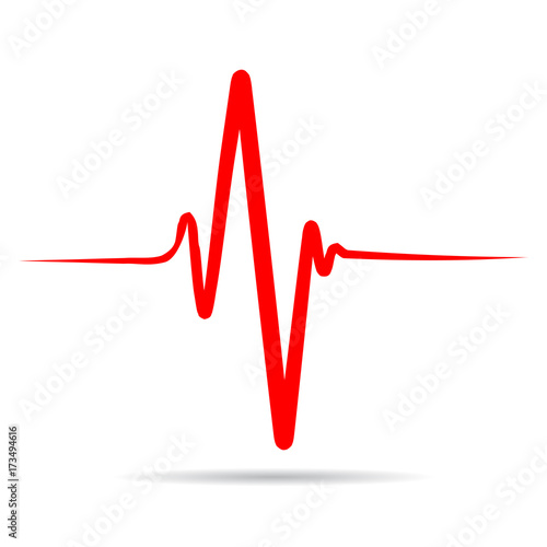 Sign heart pulse, one line, cardiogram - for stock