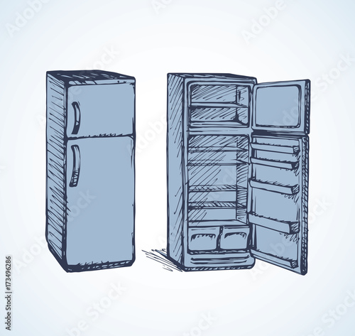 Fridge. Vector drawing