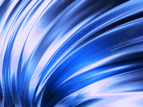 Blue Wave Abstract Background 3D Rendering