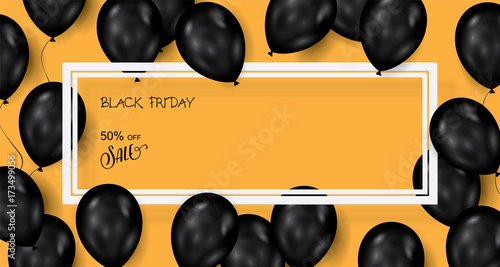 Black friday sale deals - vector balloons banner ( shopping , promotion )