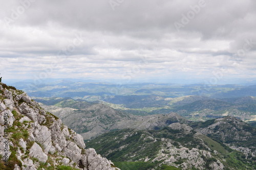 Mountain landscape before a summer rain. Panoramic view of Montenegro