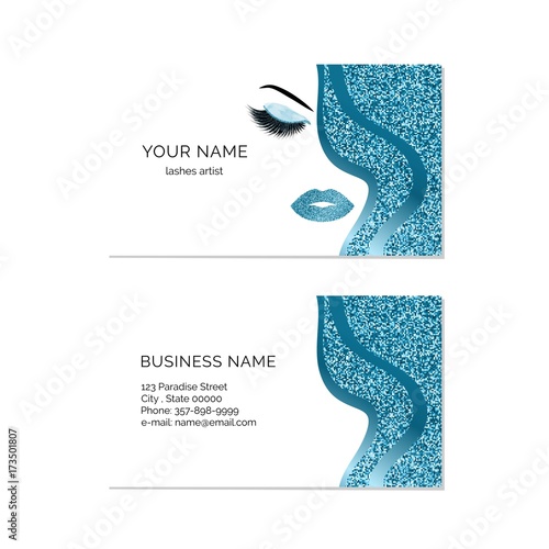 Makeup artist business card vector template