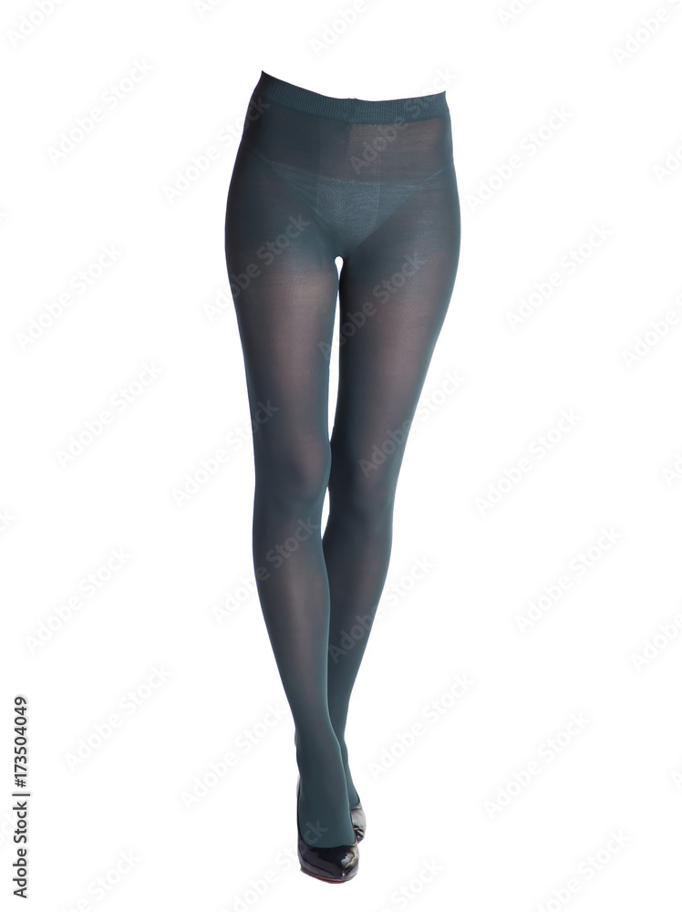 Legs of beautiful girl in dark blue tights Legs of beautiful girl in dark blue tights