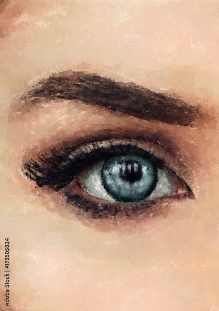 Beautiful watercolor eye illustration