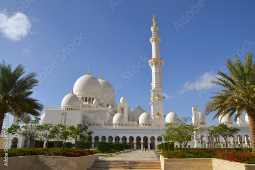 Abu Dhabi, UAE - March 2014: The amazing white mosque