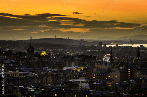 Edinburgh city in golden hour