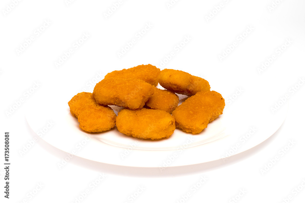 chicken nuggets on white background chicken nuggets on white background