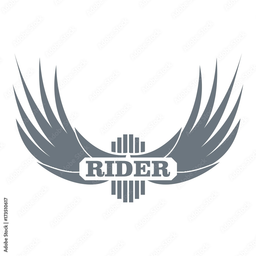 Rider wing logo, simple gray style
