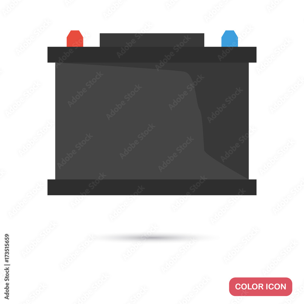 Car battery color flat icon Car battery color flat icon
