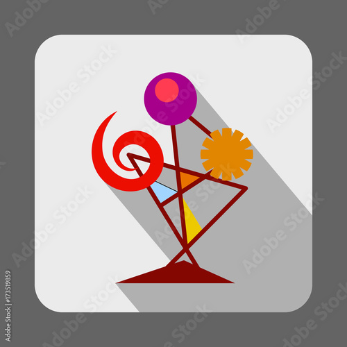 Museum modern sculpture concept background, cartoon style
