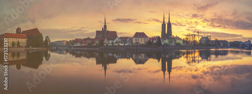 Panorama of the old town in Wroclaw