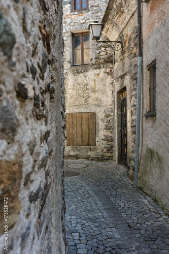 old stone houses and wall in historic acient city old town architecture stlye © DSGNSR