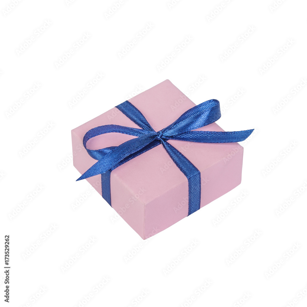 Pink gift box with ribbon bow isolated on white background Pink gift box with ribbon bow isolated on white background