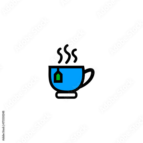 Tea cup vector icon. Flat icon