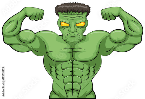 Frankenstein angry cartoon. Vector illustration