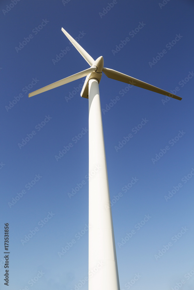 Wind turbines generating electricity with blue sky Wind turbines generating electricity with blue sky