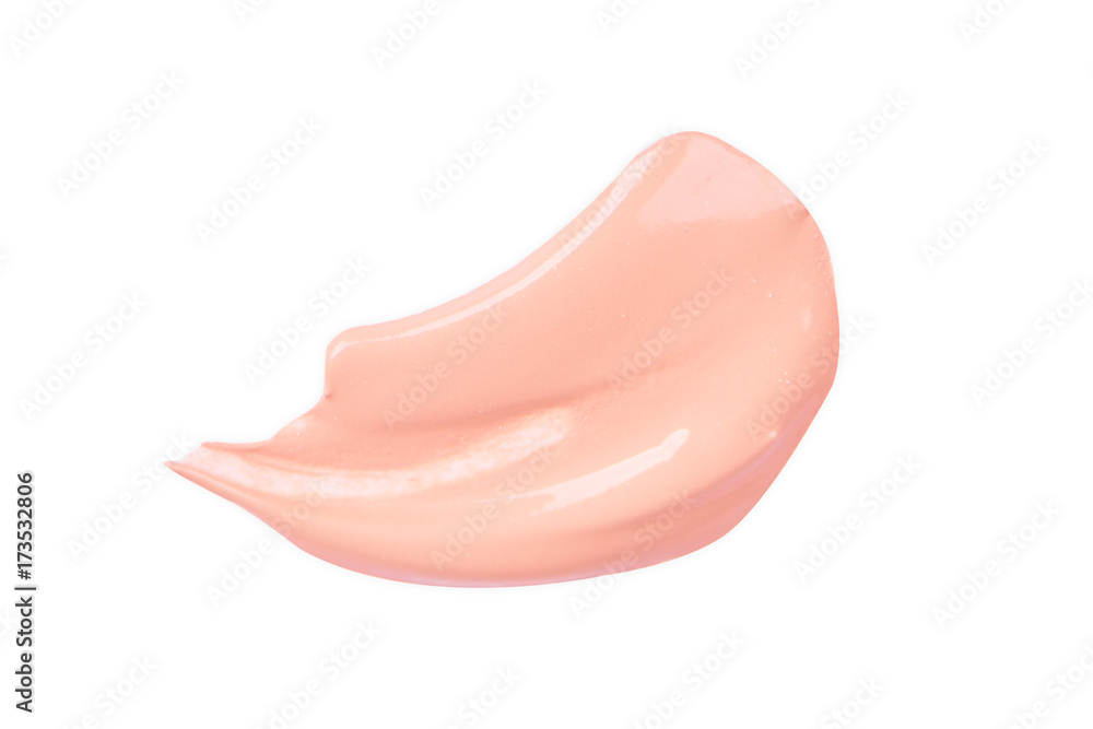 Liquid makeup foundations smear drop on white background. Liquid makeup foundations smear drop on white background.