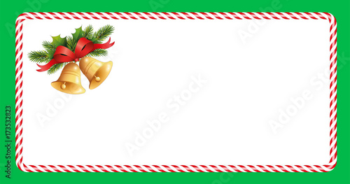 Weihnachts Karte mit Weihnachtsmotiv
Karte mit Weihnachtsglocken Motiv
Karte mit rot-weiße Umrandung
Vektor Illustration isoliert auf weißem Hintergrund