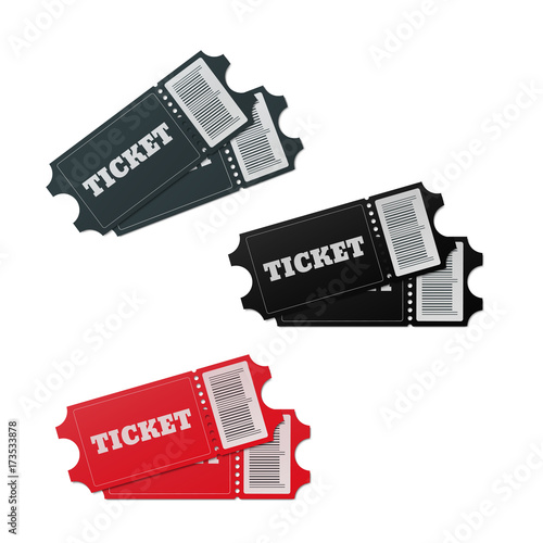 A set of tickets isolated on white background. Vector illustration