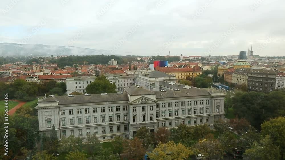 Amazing panoramic view of beautiful old buildings in Zagreb city, Croatia Amazing panoramic view of beautiful old buildings in Zagreb city, Croatia