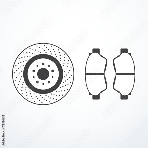 Brake disk and brake pads