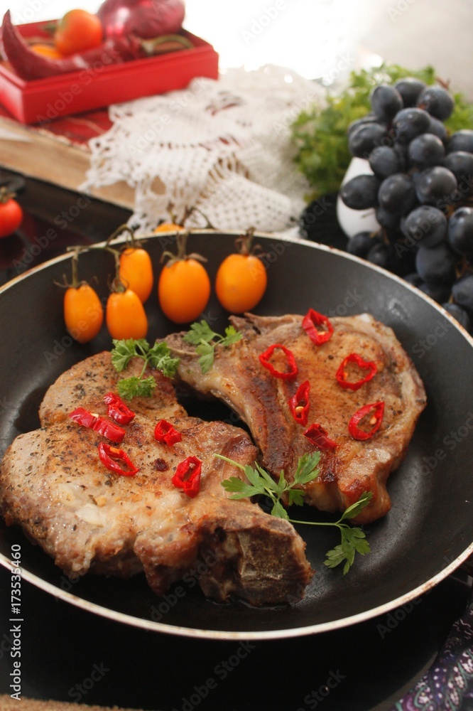 Pork cutlet on a bone Pork cutlet on a bone