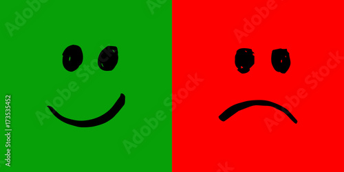 Happy and unhappy smileys