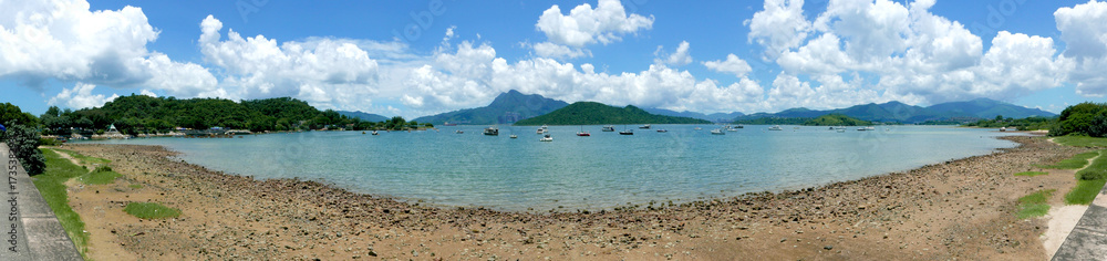 Panorama of natural photography countryside view