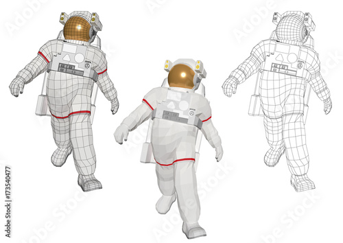 Astronaut walking in a cool style