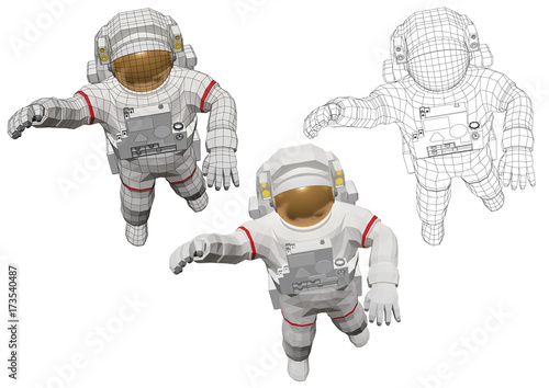 astronaut in spacewalk outside the spacecraft