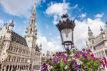 Handdoek met foto Brussel Historische Grote Markt in Brussel  © adisa