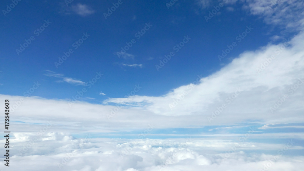 Fototapeta premium white fluffy clouds in the blue sky .