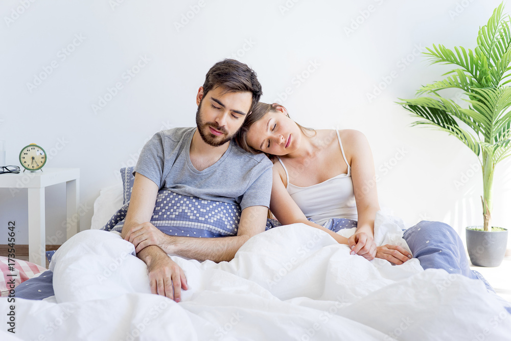 Fototapeta premium Couple is overslept
